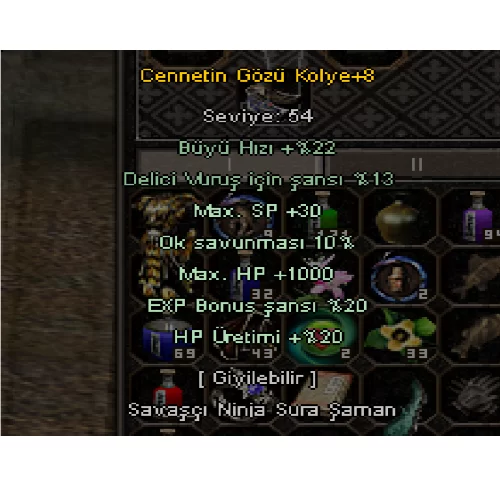 KASILMALIK +8 CENNET GÖZÜ KOLYE